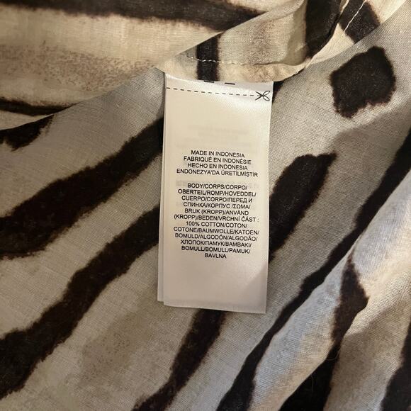 Lauren Ralph Lauren Courtenay Zebra Print Long Sleeve Button Up Shirt Size L - Picture 8 of 9
